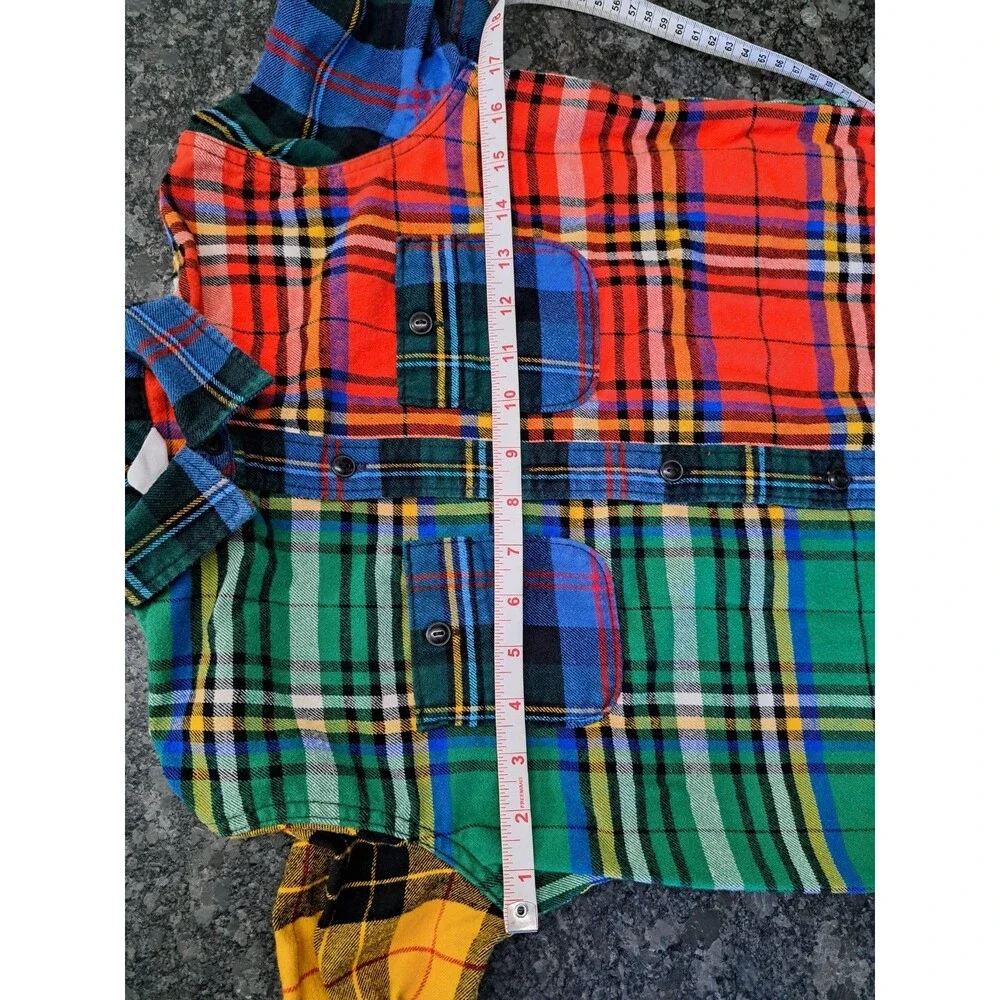 GAP Kids Multicolor Plaid Flannel Shirt Button Up Size Large Boys Organic Cotton